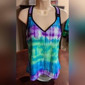 EUC Zero X Poser Swimwear Women's Large Tie-Dye Tank Top